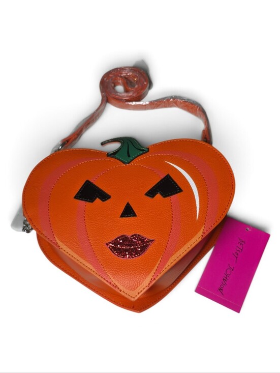 Betsey Johnson Handbags - Betsey Johnson Pumpkin Heart Jack O Lantern Crossbody Bag Orange NWT